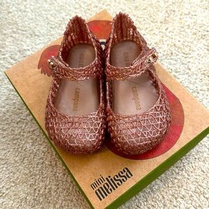 Mini Melissa Campana Rose Glitter Shoes 🌹